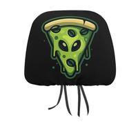 HLBSDM Evil Aliens Pizza Car Seat Headrest Cover Cute Head Rest Protector Funny Accessories Universal