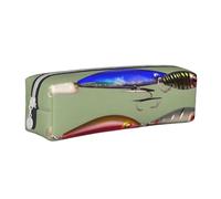 HLBSDM Fishing Lure Style Leather Zippered Pencil Case,Three-Dimensional Pen Bag with Large Capacity,Durable Convenient Portable