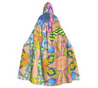 HLBSDM Full Length Funny Flip Flops Slippers Art Hooded Cloak Halloween Christmas Fancy Cape Costumes 58" (Black)