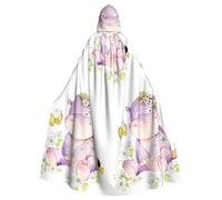 HLBSDM Full Length Funny Flip Flops Slippers Art Hooded Cloak Halloween Christmas Fancy Cape Costumes 58" (Black)