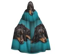 HLBSDM Full Length Funny Flip Flops Slippers Art Hooded Cloak Halloween Christmas Fancy Cape Costumes 58" (Black)