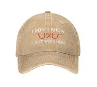 HLBSDM Funny, Jokes Sarcastic Womens Baseball Hats I Don't Know I Just Work Here Sport Cap Natural