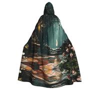 HLBSDM Hedge Maze adult Hooded Cloak For Halloween Long Witch Vampire Cape Costume Medieval Renaissance Fair Cloak For Cosplay Masquerade Ball & Themed Parties