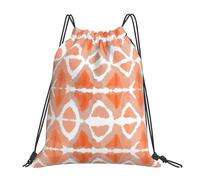 HLBSDM Lightweight Cinch Backpack Peach Watercolor Ikat Print Stylish String Backpacks for Travel