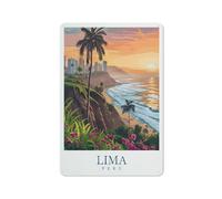 HLBSDM Lima Peru Metal Tin Sign Travel Poster Print Iron Painting Chic Art Wall Decoration Style8x12inch(20x30cm)