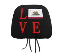 HLBSDM Love California State Flag Personalized Car Headrest Covers Soft Automotive Seat Cover Accessories Interior Decorations 1 PCS