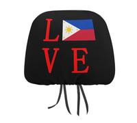 HLBSDM Love Philippines Flag Personalized Car Headrest Covers Soft Automotive Seat Cover Accessories Interior Decorations 1 PCS