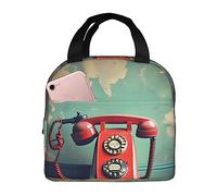 HLBSDM Lunch Bag Lunch Box for Women Men Reusable Insulated Lunch Tote Bag forTravel Work Picnic England UK Retro London Telephone