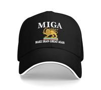 HLBSDM Make Iran Great Again Hat Old Iran Persian Flag Lion and Sun Hat Cap for Men Women Black