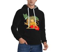 HLBSDM Make Iran Great Again Support Iran Hoodie Men's Fleece Hooded Sweatshirt Black