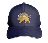 HLBSDM Persian Flag Iranian Lion Sun and Crown Iran Persia Hat Cap Men Women Baseball Caps Adjustable Dad Hat Summer Sun Hats Navy Blue