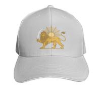 HLBSDM Persian Flag Iranian Lion Sun and Crown Iran Persia Hat Cap Men Women Baseball Caps Adjustable Dad Hat Summer Sun Hats Gray