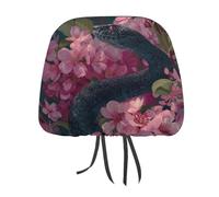 HLBSDM Snake Cherries Flowers Car Seat Headrest Cover Cute Head Rest Protector Funny Accessories Universal