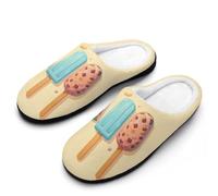 HLBSDM Sweet Summer Popsicles Winter Red Cardinal Bird on Branch Women's Winter Warm Non-Slip House Slippers Indoor Outdoor Rubber Sole