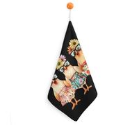 HLBSDM Three French Hens Hand Towels for Bathroom Small Towels Kitchen Towels Face Towels Handkerchief with Hanging Loops 1PCS