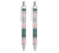 HLBSDM Touching Teal Blush Gray Watercolor Abstract Retractable Ballpoint Pen 0.5mm Fine Point, Durable PC Click Pen with Clip for Daily Use