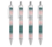 HLBSDM Touching Teal Blush Gray Watercolor Abstract Retractable Ballpoint Pen 0.5mm Fine Point, Durable PC Click Pen with Clip for Daily Use
