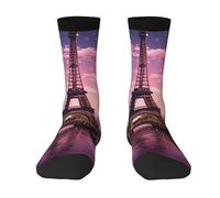 HLBSDM Unisex Crew Socks Casual Athletic Socks Paris Novelty Socks Breathable Running Socks for Adult