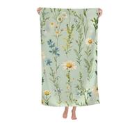 HLBSDM Wildflower Beach Towel 31inx51in Botanical Garden Bloom Sand Free Microfiber Bath Towel Ultra Soft Quick Dry Pool Towel Absorbent Towel Lightweight Towel for Swimming Bathroom Decor
