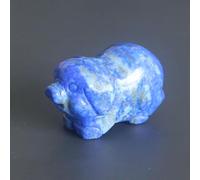 HLbshi Hand Carved Gemstone Crystal Pig Figurine Animal Statue Carving Office Study Home Decor Collections 1.5'' (Natural Lapis)