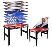 HLC 14-in-1 Multi Games Table, Foldable Wooden Game Table with Air Hockey, Billiards, Table Tennis, Basketball for Kids Adults Family Party