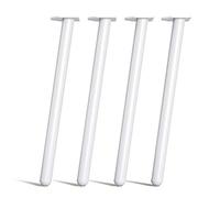 [HLC] 4 x Single Pin Table Legs - Round Angled Danish Style - Desk/Dining Table [28"/71cm,White]