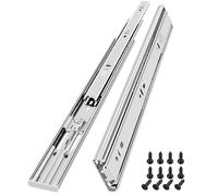 HLC 400mm Soft Close Drawer Runners Cabinet Drawer Slides Heavy Duty 45kg Load Capacity Full Extension Ball Bearing Self Close Slides for Kitchen Cabinet,Bedstand Drawers,Side Mount(1 Pairs，2 Pcaks