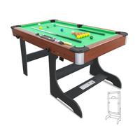HLC 5FT Folding Snooker Table Pool Table Set Steady Space Saving Billiards Table with All accessories, Great for Kids and Adults