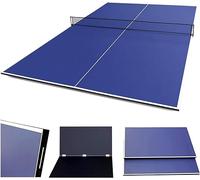 HLC 9FT Professional Table Tennis Table Top Folding Full Size Ping Pong Table Top with Net Blue