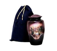 HLC Butterfly Purple Finish Cremation Urn for Human Ashes - Adult Funeral Urn Handcrafted - Affordable Urn for Ashes (Adult 200 lbs) - 10.5 x 6 “, Cremation Urn