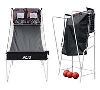 HLC Foldable Electronic Basketball Arcade Set With 8 Modes, Voice Prompt, Double Hoops and Scorer - Indoor Outdoor Hoop for Kids