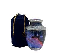 HLC Galaxy Universe Cremation Urn for Human Ashes - Adult Funeral Urn (200 lbs) - 10.5 x 6” Cosmic Galaxy Design