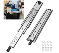 HLC Heavy Duty Locking Drawer Slides 14 Inch 1 Pair Full Extension Drawer Slides with Lock 250 lb Load Capacity 3-Fold Full Extension Side Mount Ball Bearing Industrial Locking Rail 14" Silver