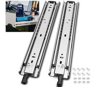 HLC Heavy Duty Locking Drawer Slides 38 Inch 1 Pair Full Extension Drawer Slides with Lock 250 lb Load Capacity 3-Fold Full Extension Side Mount Ball Bearing Industrial Locking Rail 38" Silver