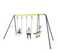 HLC Kids Outdoor Swing Set with 2 Seats & Glider, A-Frame Swingset for Children Ages 3-10, Supports 440lbs - Ideal Playground Sets for Backyards & Gardens
