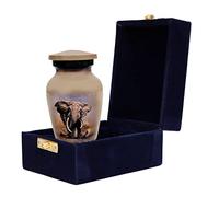 HLC Lovely Elephant Small Keepsake Urn - Mini Memorial Urn for Human Ashes with 1 Velvet Box Bag (3" in)