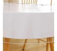 HLC.ME Plastic Table Cover Protector, Clear Oval Table Cover Protector, Table Protector for Dining Room Table - 100% PVC, Waterproof, Oil Proof - 60x108 inch