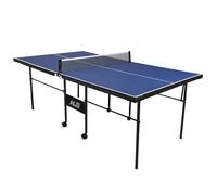 HLC Mid-Size Folding Table Tennis Table, Portable Ping Pong Table with Wheels & Net Set, Quick Setup Indoor Game Fun, Playback Mode - 81"x45" Blue