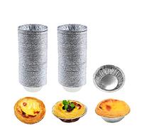 HLCM 100 Pcs Aluminum Foil Mini Pans, Great for Baking Tarts, Quiche, Pudding, etc.