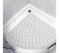 HLCUI Sector Rubber Corner Shower Mat,Anti-Slip Quadrant Bath Mat Anti-Bacterial Mat with Suction Cups for Shower Or Tub,Non-Slip Bathtub Mat,A,70cm/27in