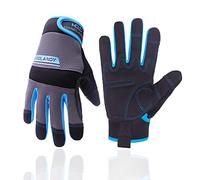HLDD HANDLANDY UltraLight Safety Work Gloves, Mens & Women Multi-Functional Work Gloves with Extensive Palm Protection, Mechanic Gardening Construction DIY Glove with Touchscreen (XXL, Blue)