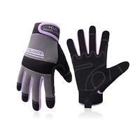HLDD HANDLANDY Women Utility Work Gloves, UltraLight Safety Work Gloves with Extensive Palm Protection, Mechanic Gardening Construction DIY Glove with Touchscreen Indoors & Outdoors (Medium, Purple)