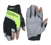 HLDD HANDLANDY Work Gloves Men - 3 Fingerless Work Gloves for Driving, Cycling, Motorcycle, Climbing, Outdoor Work