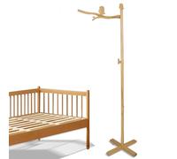 HLEEDUO Floor Standing Wooden Mobile for Crib Mobile Hanger，56 inches Baby Crib Mobile arm,Wooden Nursery Decor，Movable Baby Mobile Hanger with Strong Anti-Dumping Attachment