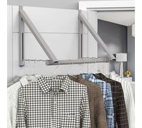 Hleelomi Clothes Drying Rack for Laundry Room Organization,Foldable Over The Door Drying Racks for Saving Space,Warm Gray 2 Pack