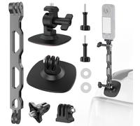 HLEESH Flexible Helmet Adhesive Mount with Extension Arm for Action Cameras | Snowboard Surfboard Flat Curved Sticky Mount for GoPro 13/12/11/10/9/8/7, for Osmo Action 6/5/4/3 for Insta360 X5 X4 X3