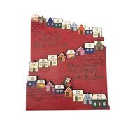 Hlennotor 1 PCS Wooden Calendar Ornaments Decoration Set the Stage Countdown Arrival Calendar Red Wooden