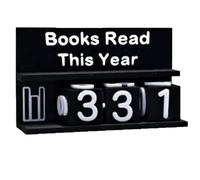 Hlennotor Bookshelf Decor Book Read This Year Counter, 3D Challenge Reading Tracker, Reading Challenge Gift, Number-Blocks Sign A