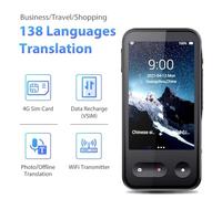 Hlennotor Portable Smart Voice Translator 4G Internet 138 Languages Real Time Online Instant Off Line Translation AI Conversion