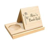 Hlennotor Wooden Triangle Bookshelf Book Stand Holder, Wood Book Holder with Coffee Drink Holder for Women Book Lover Easy Install Easy to Use